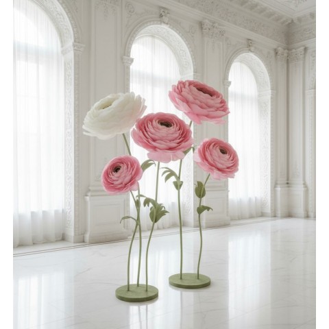 Ростовой цветок из бумаги "Ранункулюс розовый"